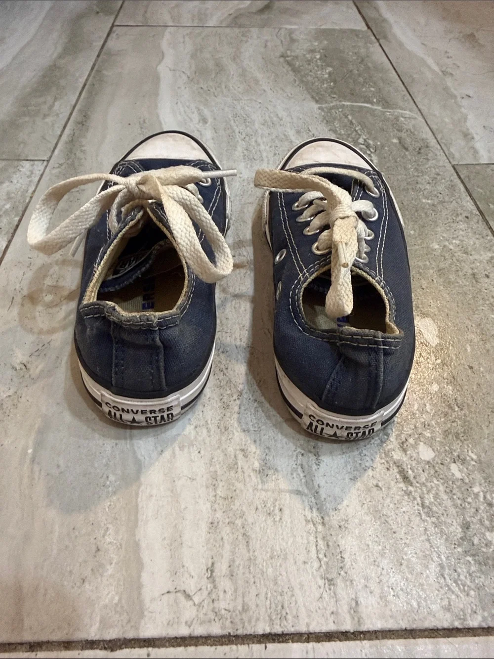 Converse Navy and Cream Low-Top Kids Sneakers